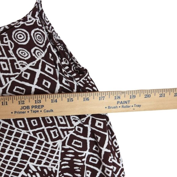 Urban Outfitters Brown White Abstract Print Slip Dress Size M Boho Indie Festiva - Picture 7 of 8